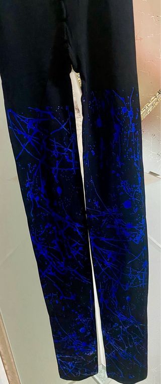 Collant neri e blu fantasia taglia M