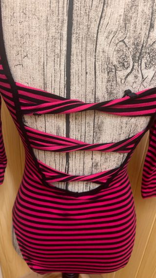 Body Talla M Rayas Rosa y Negro