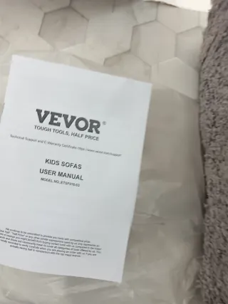 Sillón Infantil VEVOR Gris Felpa