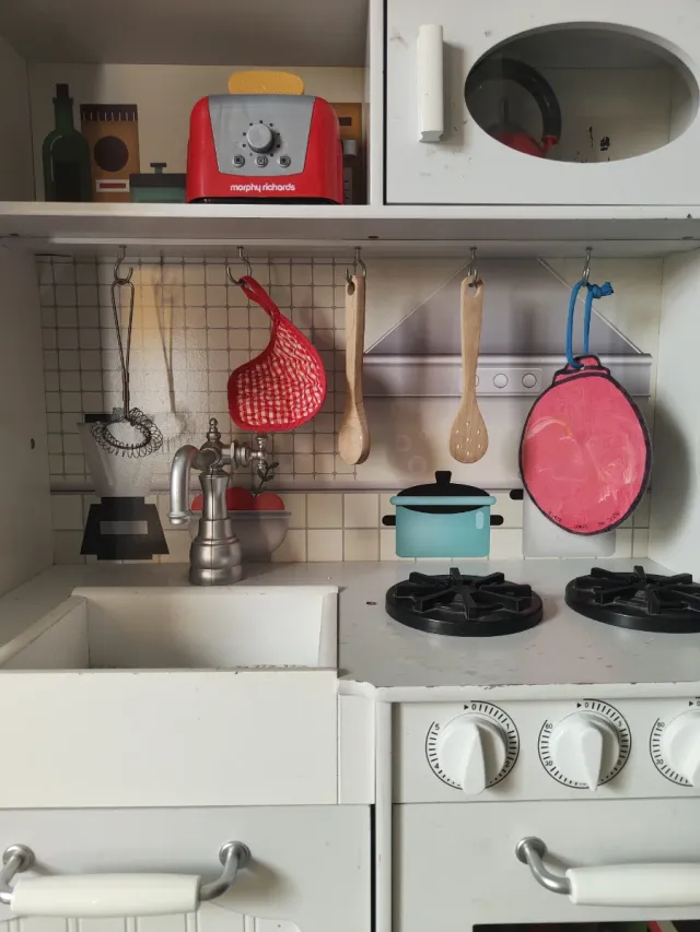 Cozinha de Brinquedo de Madeira Branca