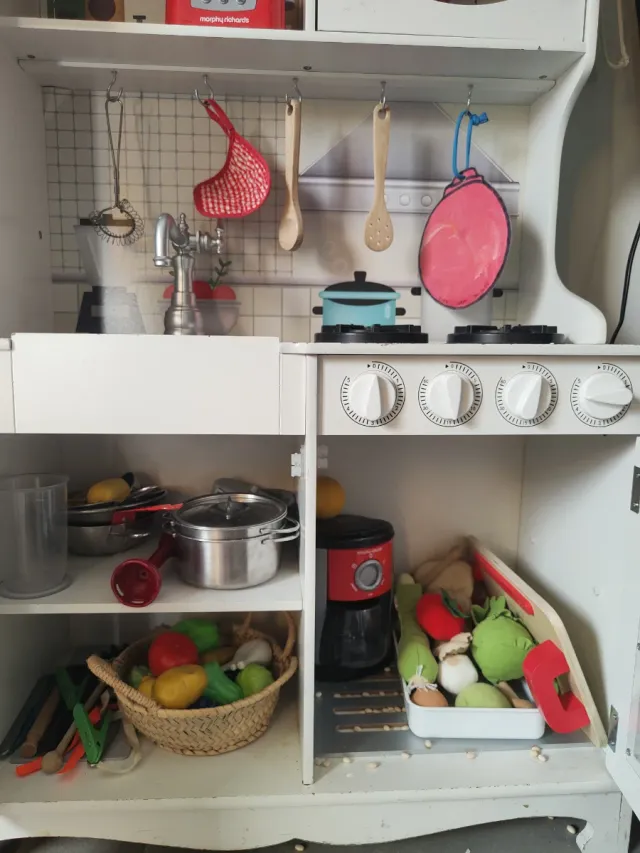 Cozinha de Brinquedo de Madeira Branca