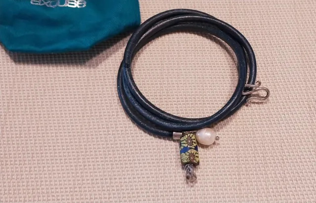 Pulsera triple Exquse imitación cuero morada