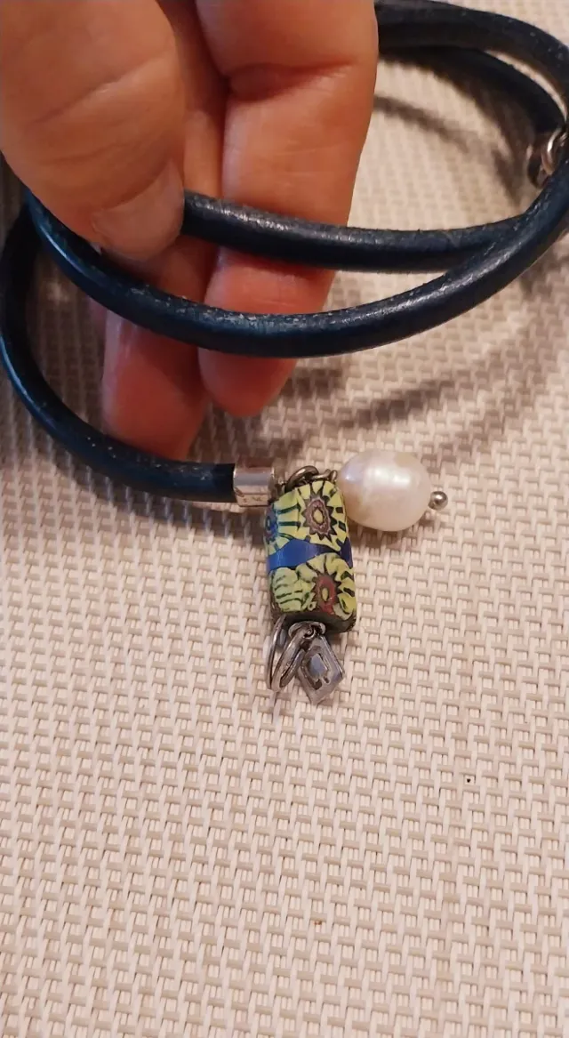 Pulsera triple Exquse imitación cuero morada