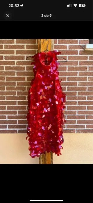 Vestido ASOS lentejuelas rojo XXL
