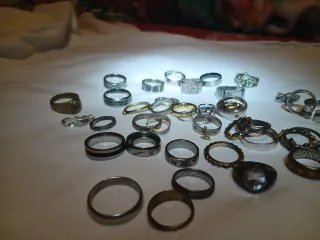 Lote anillos plata y acero.
Anillo  de compromiso 