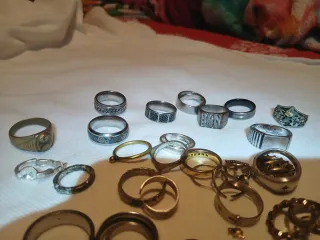 Lote anillos plata y acero.
Anillo  de compromiso 