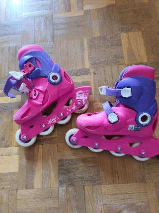 Patines en línea rosas y morados talla 28-30