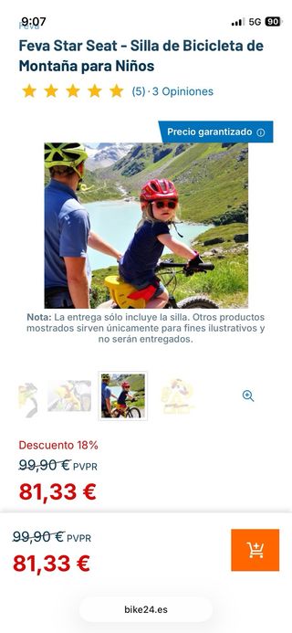 Asiento de bici para niños