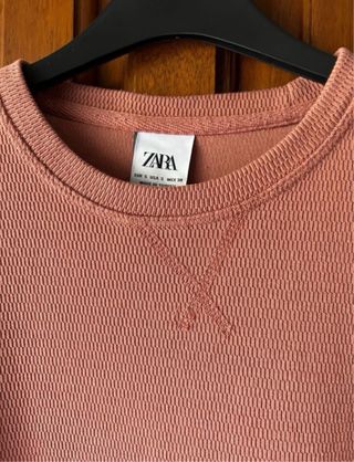 Zara - Felpa rosa uomo unisex a trama