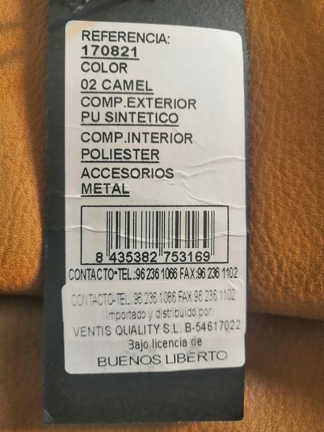 Mochila Libero color Camel  Cuero