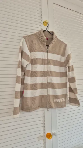 Chaqueta Espirit rayas beige y blanco Talla L