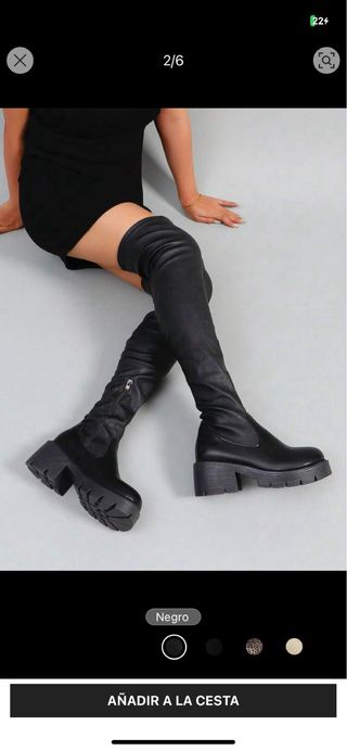 Botas altas cuero negras