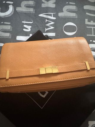 Bolso Purificación García Marrón y Dorado