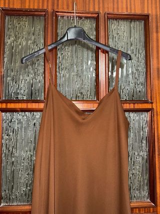 Maxi Dress TG 54 Marrone Made in Italy