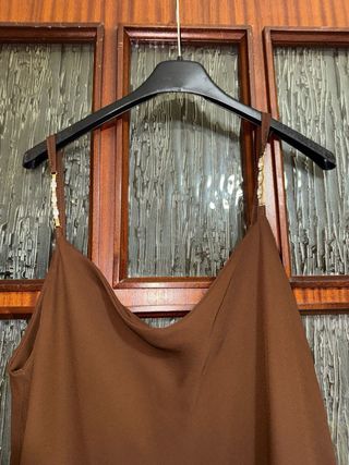 Maxi Dress TG 54 Marrone Made in Italy