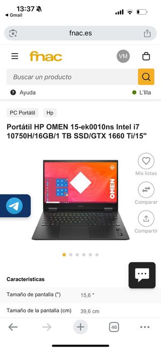 HP OMEN 15ek0010ns Portátil Gaming