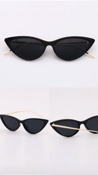 Gafas de sol ojo de gato negras y doradas