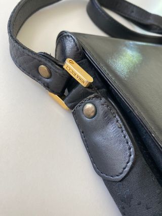 Bolso Vintage Nina Ricci Cuero Negro 1980s