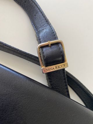 Bolso Vintage Nina Ricci Cuero Negro 1980s