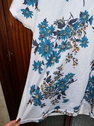 T-shirt Zoteno M Floreale Bianca