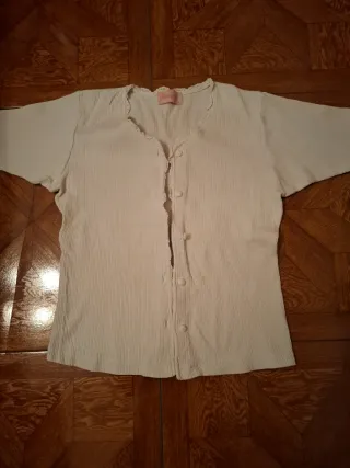 Chaqueta blanca mujer manga corta