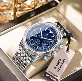 Reloj POEDAGAR Cronógrafo Azul Plateado