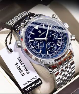 Reloj POEDAGAR Cronógrafo Azul Plateado
