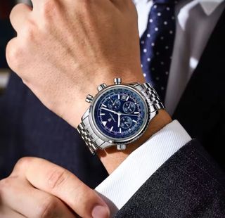 Reloj POEDAGAR Cronógrafo Azul Plateado
