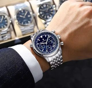 Reloj POEDAGAR Cronógrafo Azul Plateado
