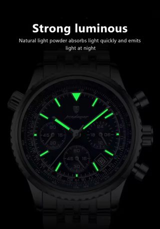Reloj POEDAGAR Cronógrafo Azul Plateado