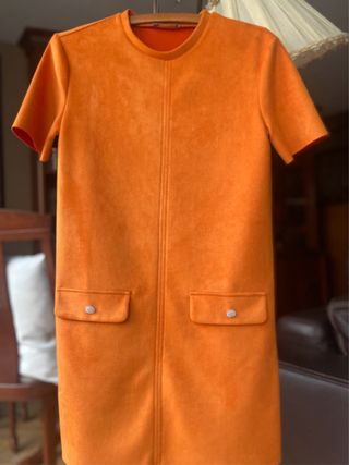 Vestido Zara Naranja Bolsillos