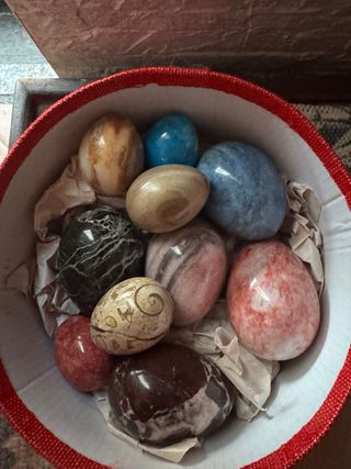 Set 9 Uova Decorative Pietra