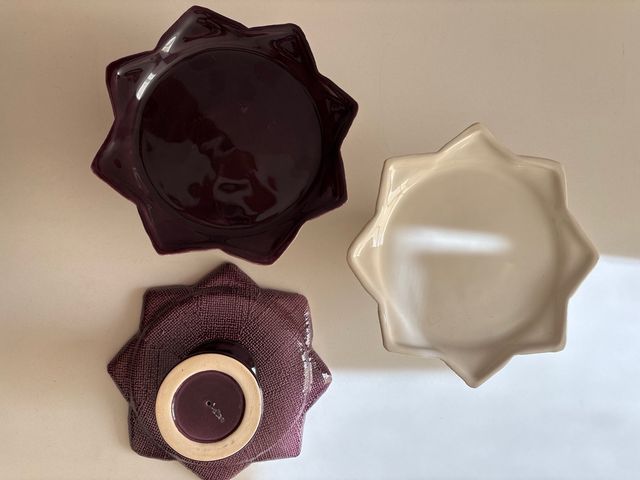 Conjunto 11 piezas para merienda blanco y morado