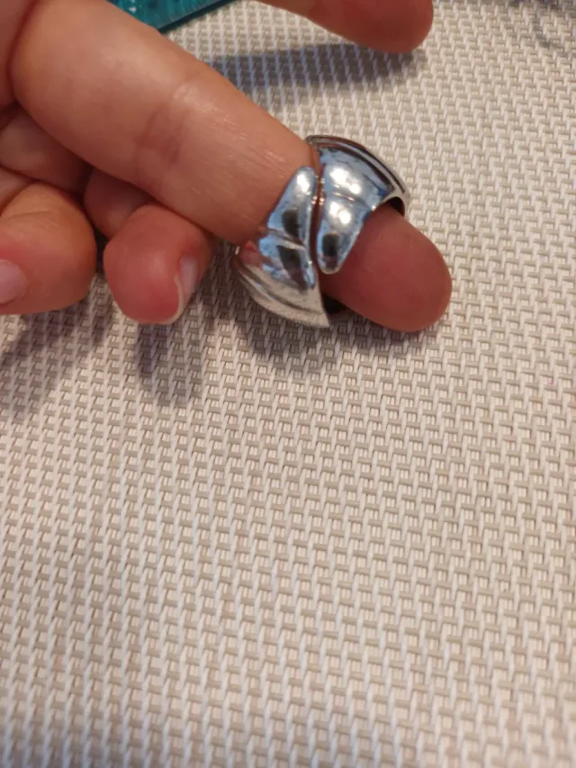 Anillo Fossil Plateado ajustable 16 mm