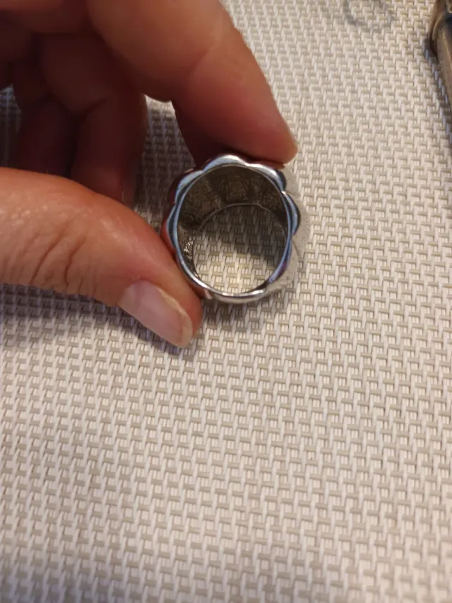 Anillo Fossil Plateado ajustable 16 mm