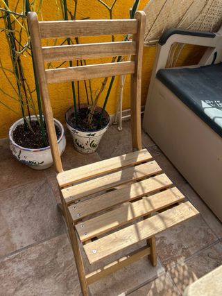 Mesa Terraza 60x62 + 2 Sillas Madera