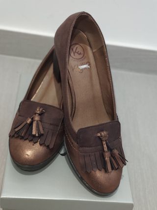 Zapatos CrazyShoes Marrones y Dorados Talla 38