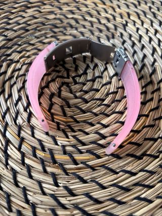 Correa silicona reloj mujer rosa/plata
