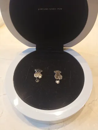 Pendientes Oso Plata con Colgante 