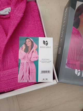 Accappatoio donna L rosa con cappuccio