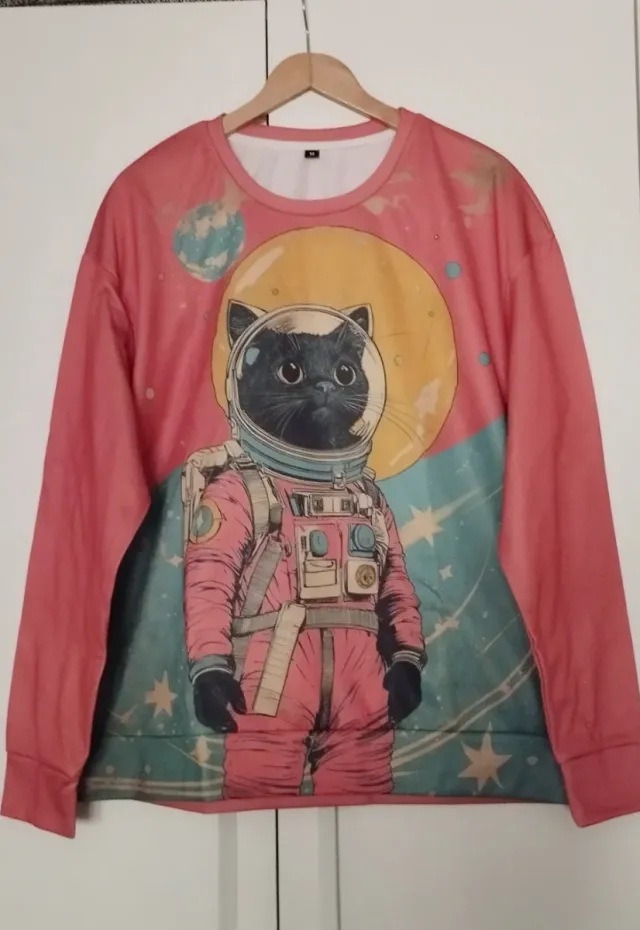 Sudadera gato astronauta talla M y S.