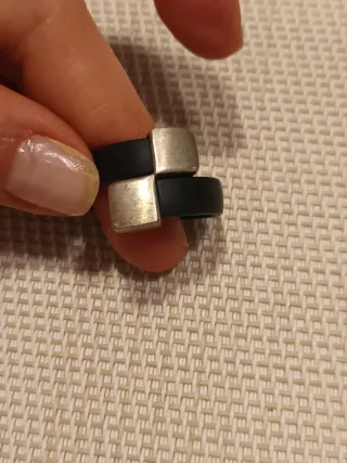 Anillo cuero y plata 17 mm