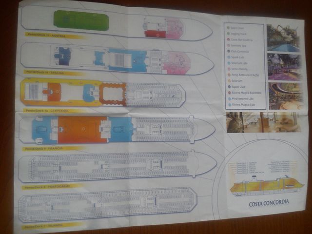 Pianta ponti nave Costa Concordia