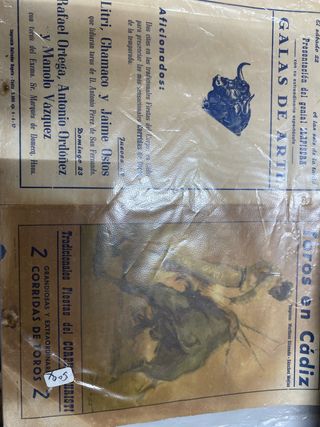 Cartel Toros Cádiz 1957