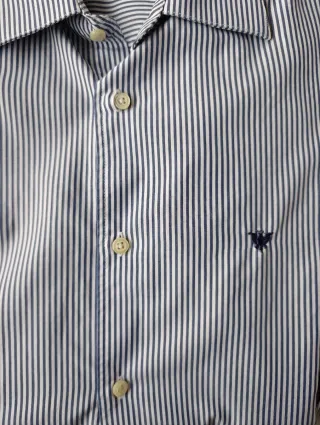 Camisa Caramelo Rayas Azul y Blanca