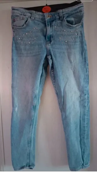 Calça ganga 9 anos com brilhantes