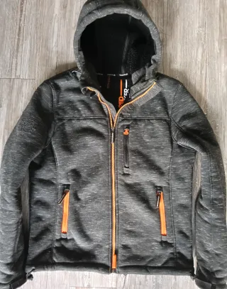 Superdry Giubbotto con Cappuccio Grigio Tg. L