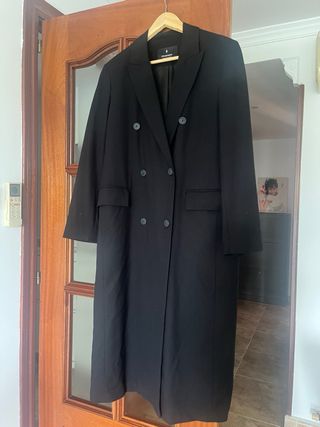 Blazer Stradivarius Negro Doble Botonadura