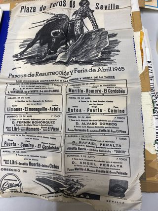 Cartel Seda Toros Sevilla Feria Abril 1965