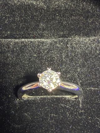 Lujo! Anillo Plata 925 Chapado Oro Blanco